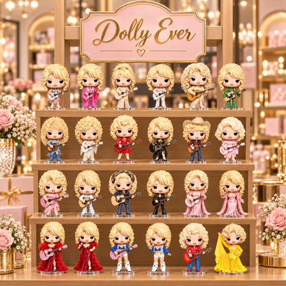 Display shelf with all 24 collectible country-star figures