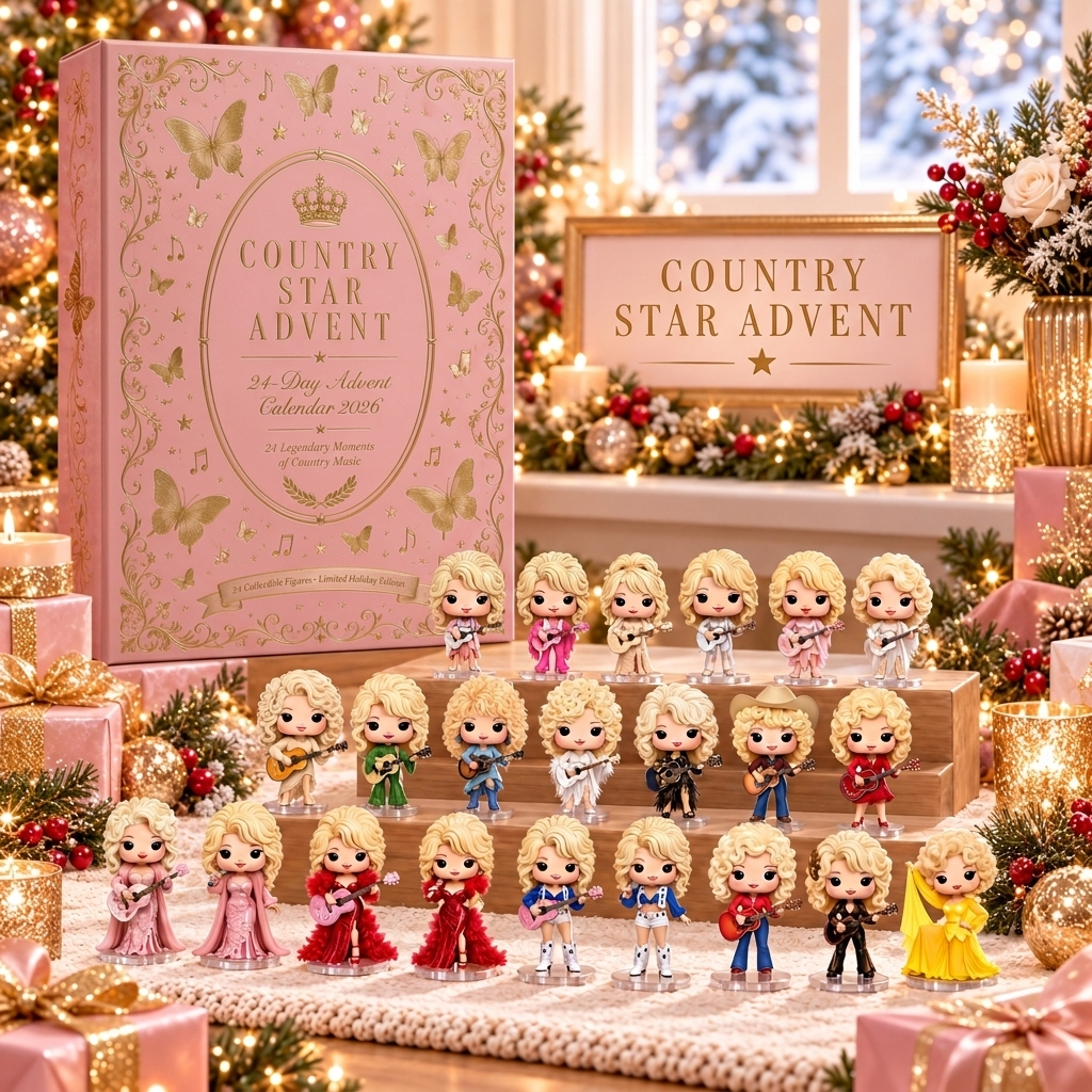 Country Star 24-Day Advent Calendar box with collectible figures in a holiday setting