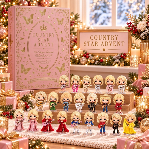 Country Star 24-Day Advent Calendar box with collectible figures in a holiday setting